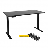 Стол с регулировкой высоты электрический LuxAlto LA-T33-2AR2 черный/черный ЛДСП 140*70*2.5, с колеса