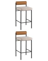 Стул полубарный Балла бежевый коричневая экокожа 2шт.