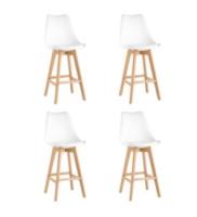 Стул барный FRANKFURT белый 4 шт