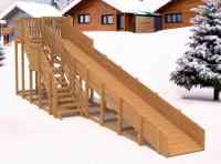 Зимняя деревянная горка "IgraGrad Snow Fox", скат 10м