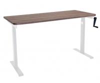 Стол с регулировкой высоты механический LuxAlto LA-T33-M1 белый/дуб коричневый ЛДСП 120*60*2.5