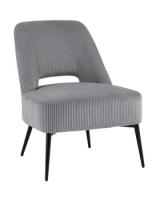 Кресло лаунж Бостон велюр рельефный светло-серый