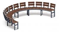 Модульная скамья радиальная (темный дуб) МФ 42.01.25