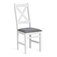 Стул CROSSMAN (комплект) NEW, Многослойный березовый шпон, 41х40х100 см, white/велюр темно-серый