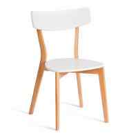 Стул Claire дерево гевея, 46х54х99см, Ivory white, ткань кремовая с рисунком (3321)