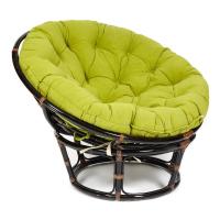 Кресло Папасан/Papasan (23/01 W) /с подушкой/ диаметр подушки 125см, 115х101х104см, античный черно-коричневый, флок олива, 23