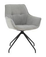 Кресло вращающееся Кимберли рогожка/замша серый