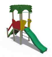 Детский игровой комплекс серии джунгли "Рио" Н-1200 (пластиковый скат) ДИО 02081