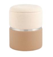 Пуф Кэрри с ящиком серебро шенилл бежевый