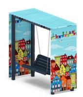 Пергола с качелями (Город) - МФ 78.06.01-05.И1/без поликарбоната/