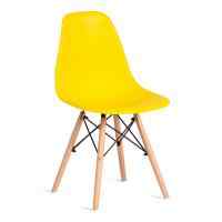 Стул CINDY (EAMES) (mod. 1801) дерево бук/металл/сиденье пластик, 45x51x82 см, Yellow (Желтый)