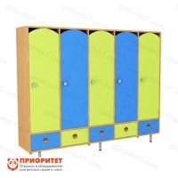 Шкаф 5-секционный с ящиками (цветной)