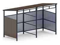 Навес контейнерной площадки для мусора (коричневый) (2 секции) МФ 55.02.03-02