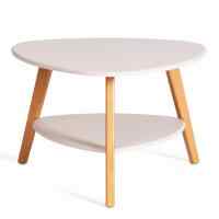 Журнальный стол FABIO мдф, 77х78х50 см,  крем/дуб светлый