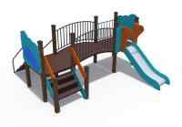 Детский игровой комплекс серии литл с металлическим скатом Н-750 ДИО 04013