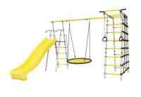 Дачный комплекс "Богатырь Плюс 2 MAX" + Качели ГНЕЗДО-СЕТКА 100 см Romana 103.12.07 (серый/жёлтый)