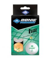 Мячики для н/тенниса DONIC ELITE 1* 40+ 6 штук, белый + оранжевый