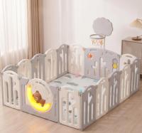 Манеж UNIX Kids DeLuxe V2 / Делюкс серый 180 x 200 см, с баскетбольным кольцом и ковриком