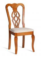 Стул - Афродита/ Aphrodite дерево гевея, 46х54х99см, Espresso (дуб в красноту), ткань кремовая с рисунком (А04)