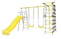 Дачный комплекс "Богатырь Плюс 2 MAX" + ПЛАСТИКОВЫЕ качели Romana 103.12.07 (серый/жёлтый)