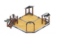 Песочный дворик с горкой (Техно) - ИО 6.01.05-04 H=750