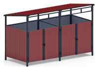 Навес контейнерной площадки для мусора (красный) (2 секции) МФ 55.02.02-04