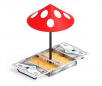 Песочница с крышкой средняя и навесом Грибок (Техно) - ИО 5.01.10-10