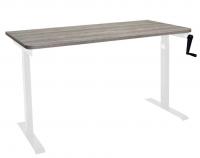 Стол с регулировкой высоты механический LuxAlto LA-T33-M1 белый/дуб серо-бежевый ЛДСП 140*60*2.5