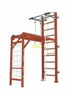 Шведская стенка Kampfer Union Wall (№4 Вишневый Стандарт белый антик турник)