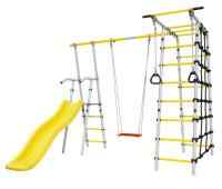 Дачный комплекс "Богатырь" + ФАНЕРНЫЕ качели Romana 103.07.06 (серый/жёлтый)