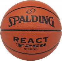 Мяч баск. SPALDING TF-250 React 76802z, р.6, 8 панелей, композит. кожа (ПУ), коричн-черн.