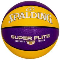 Мяч баск. SPALDING Super Flite 76930z, р.7, композит. кожа (ПУ), желто-фиолетовый