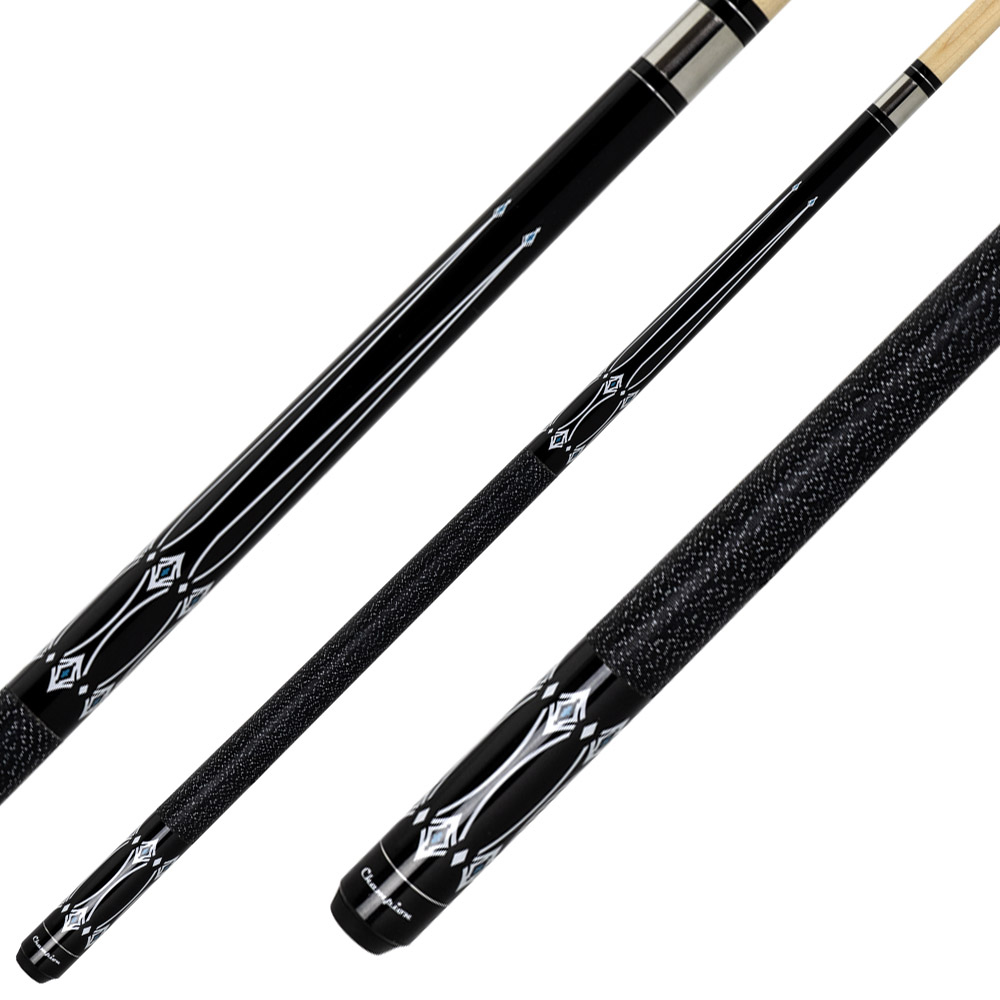 Кий для пула 2-pc "Classic Champion L-3" (черно-белый) с оплеткой ирландский лен