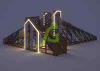 Зимняя деревянная горка "IgraGrad Snow Fox 12 м" с двумя скатами мод.524