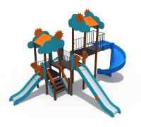 Детский игровой комплекс Небоскреб (винтовой скат Н-2000, металлический скат Н-1500,1200 и 900) ДИО 04103