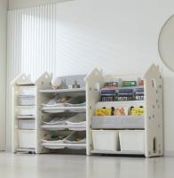 Стеллаж для игрушек и книг UNIX Kids Замок / Сastle серый