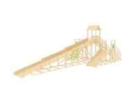 Зимняя деревянная горка "IgraGrad Snow Fox 12 м" две лестницы, без окраски 