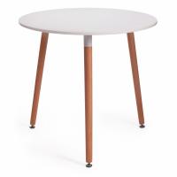 Стол MARS (mod. T1004) МДФ/дерево, 80 х 80 х 75 см , White (Белый) / Natural (натуральный)