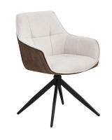 Стул обеденный Waldo молочный c бежевой экокожей