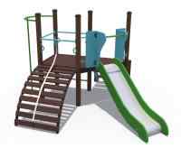Детский игровой комплекс серии литл с металлическим скатом Н-900 ДИО 04014 