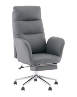 Кресло руководителя TopChairs Solid с оттоманкой серый