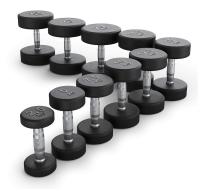 Ряд гантелей круглых UNIX Fit обрезиненные от 2,5 до 25 кг