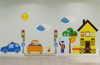 Развивающая настенная панель мобильная "ПДД" миди, комплект