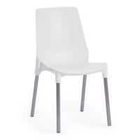 Стул GENIUS (mod 75) / 1 шт. в упаковке металл/пластик, 46x56x84cм, белый/ножки хром