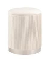 Пуф Шарлотта с ящиком серебро велюр бежевый