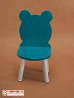 Стул «Мишка» бирюзовый (с белыми ножками)