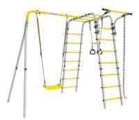 Дачный комплекс "Весёлая лужайка-2" + ПЛАСТИКОВЫЕ качели Romana R 103.25.04 (серый/жёлтый)