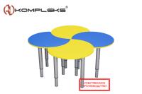 Детский модульный стол «AVKompleks Капля» 4-х секционный на регулируемых ножках