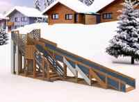 Зимняя деревянная горка "IgraGrad Snow Fox", скат 10 м мод.4