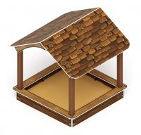 Песочный дворик с навесом Домик (Коричневый) - ИО 6.01.02-01